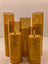 Set 5 lumanari LED tip stalp, plastic, 5,5 x 12,5-20 cm, cu timer si efect palpaire, auriu