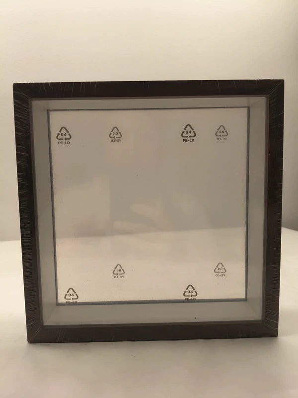 Set 2 rame foto 3D pătrate 22 x 22 cm, lemn si placă acrilică transparentă, adâncime 4 cm