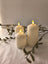 Set 3 lumanari stalp LED fara flacara, ceara de parafina, telecomanda, 7,6 cm diametru, ivoriu