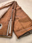 Set 2 perdele voal cu inele, semitransparente, dungi maro/alb, 140 x 160 cm