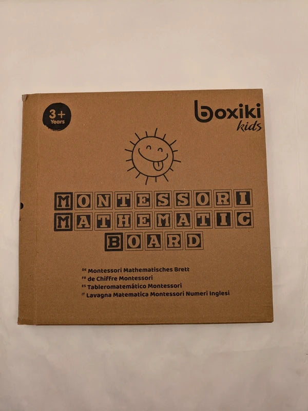 Puzzle din lemn cu numere si simboluri matematice, joc educativ Montessori, Engleza