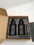Set 2 dozatoare sapun lichid si lotiune din sticla, montaj perete autoadeziv, pompa din inox, 400 ml