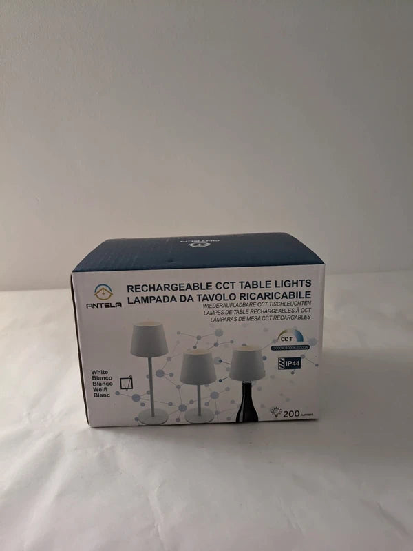 Lampă de masă LED reîncărcabilă, 200 lm, 3 temperaturi de culoare 3000K/4000K/5000K, reglabilă tactil, IP44