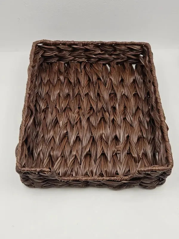 Tava impletita pentru organizare,  33 x 27 x 7 cm, maro