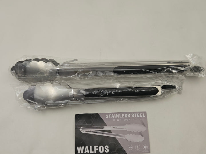Set 2 clesti bucatarie din inox, 23 cm si 30,5 cm, cu blocare, maner silicon antiderapant