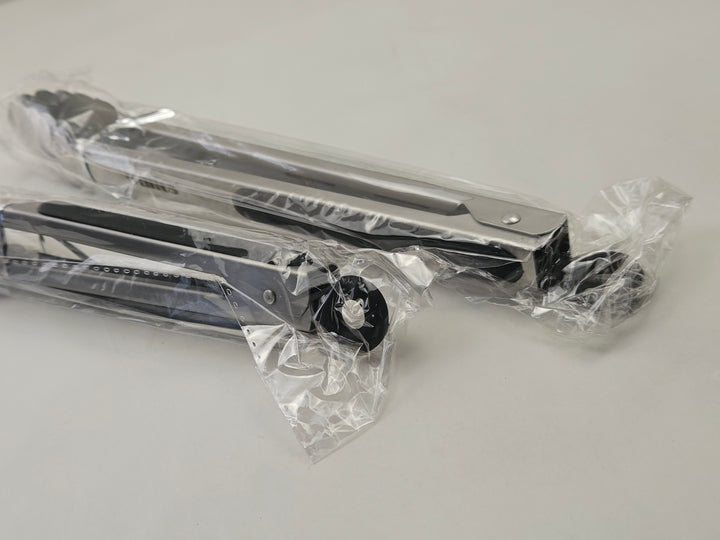 Set 2 clesti bucatarie din inox, 23 cm si 30,5 cm, cu blocare, maner silicon antiderapant