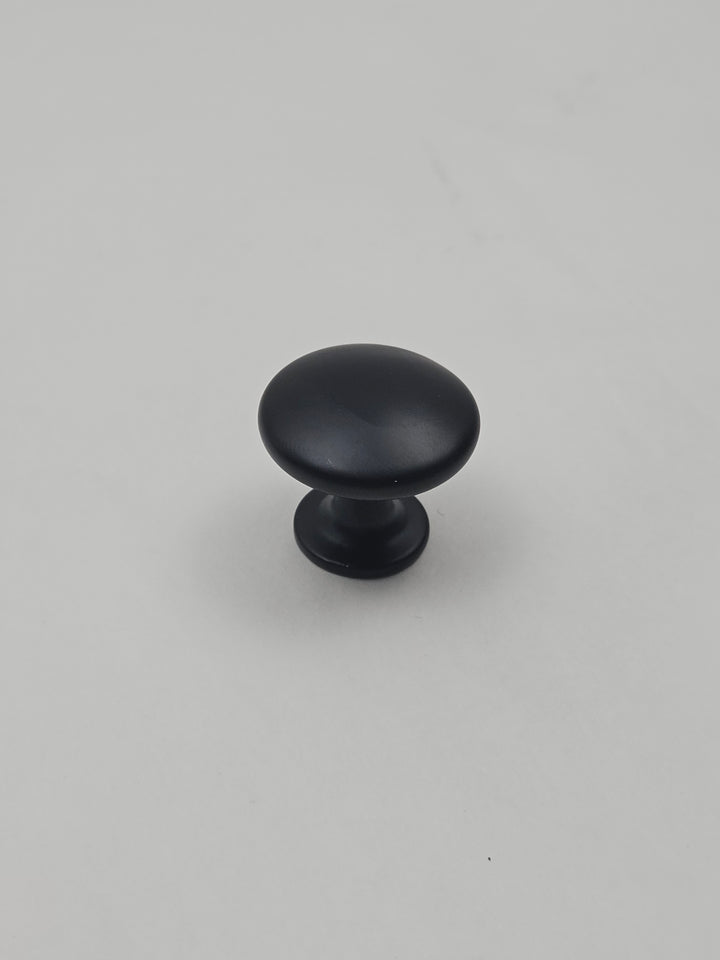 Set 20 butoni mobilier rotunzi, aliaj de zinc, 28 mm, cu șuruburi montaj incluse, negru