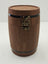 Pahar bere aniversar 450 ml, sticla fara plumb, in cutie cadou tip butoi, editie 1965, maro