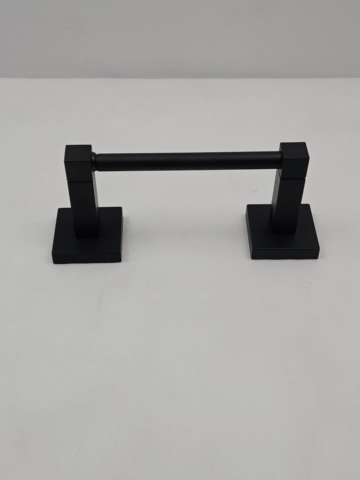 Suport hartie igienica pentru perete, inox 304, patrat, montaj orizontal si vertical, negru