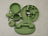 Set hranire bebelusi 10 piese, silicon alimentar, farfurie si bol cu ventuza, cana cu pai si cioc, verde