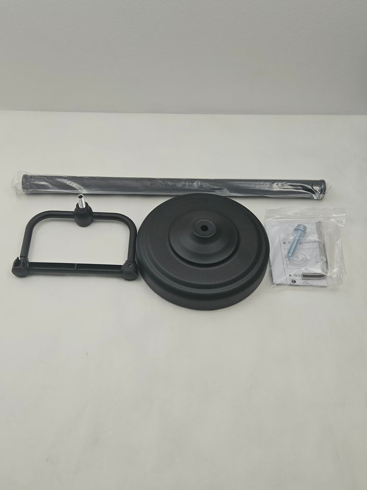 Suport stativ hartie igienica 56 cm, inox, baza grea, depozitare 4 role, negru