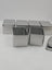 Set 6 cutii metalice cu capac, 107 x 70 x 60 mm, tabla cositorita, argintiu
