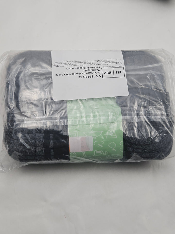Set 8 sosete sport barbati din bumbac, scurte, talpa captusita si antiderapante, negru cu gri, 47-50