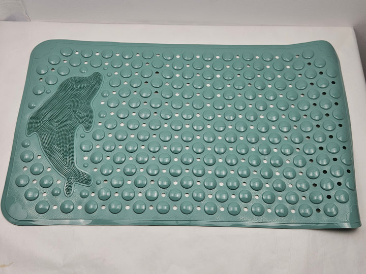 Covoras de dus antiderapant TPE 75 x 44 cm, cu ventuze, lavabil la masina, verde