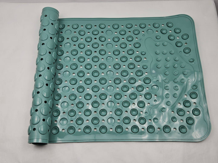 Covoras de dus antiderapant TPE 75 x 44 cm, cu ventuze, lavabil la masina, verde