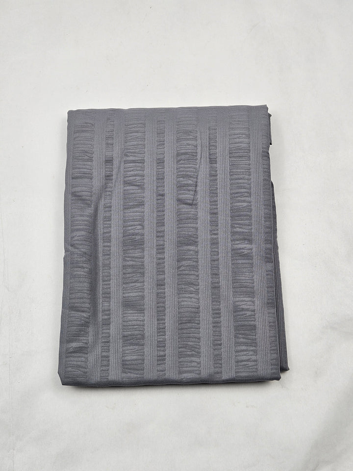 Set 2 perdele scurte, model în relief, 76 x 91 cm, rezistente la apă, gri