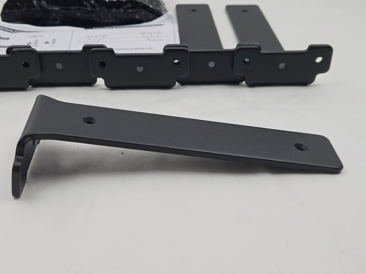 Set 6 console pentru raft, metal, cu șuruburi, capacitate 70 kg, negre