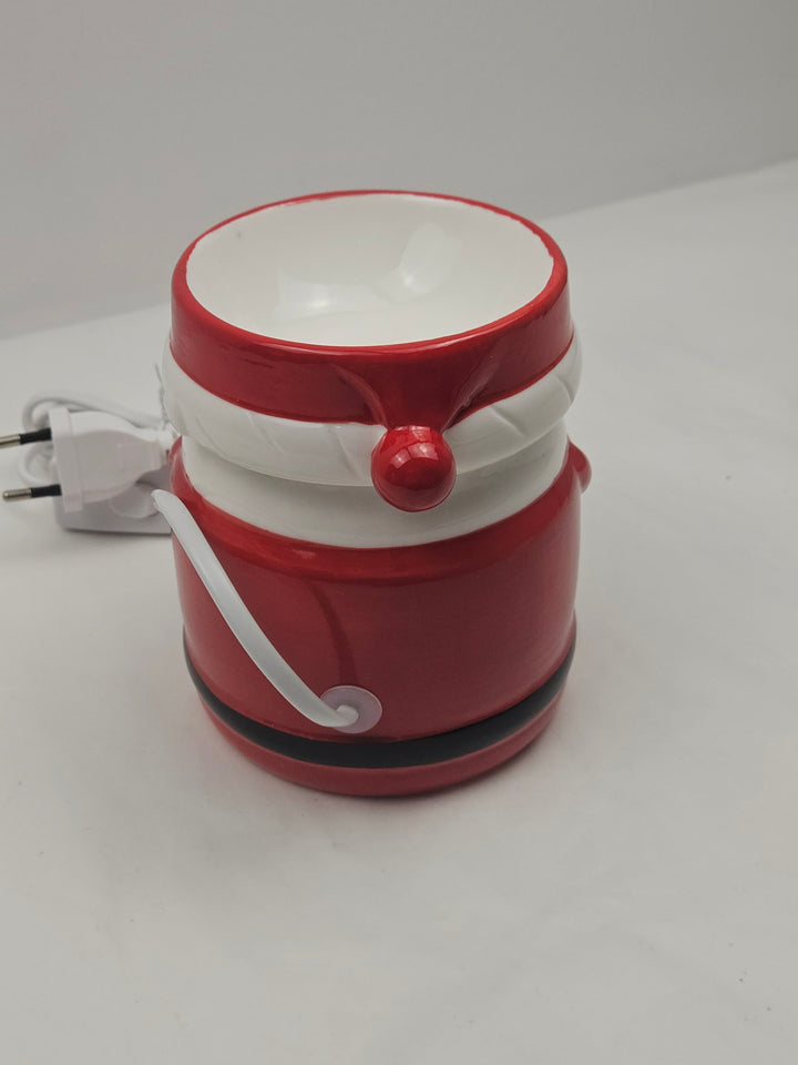 Lampă electrică pentru topit ceară, ceramică, bec G9 25 W, bol detașabil, Moș Crăciun