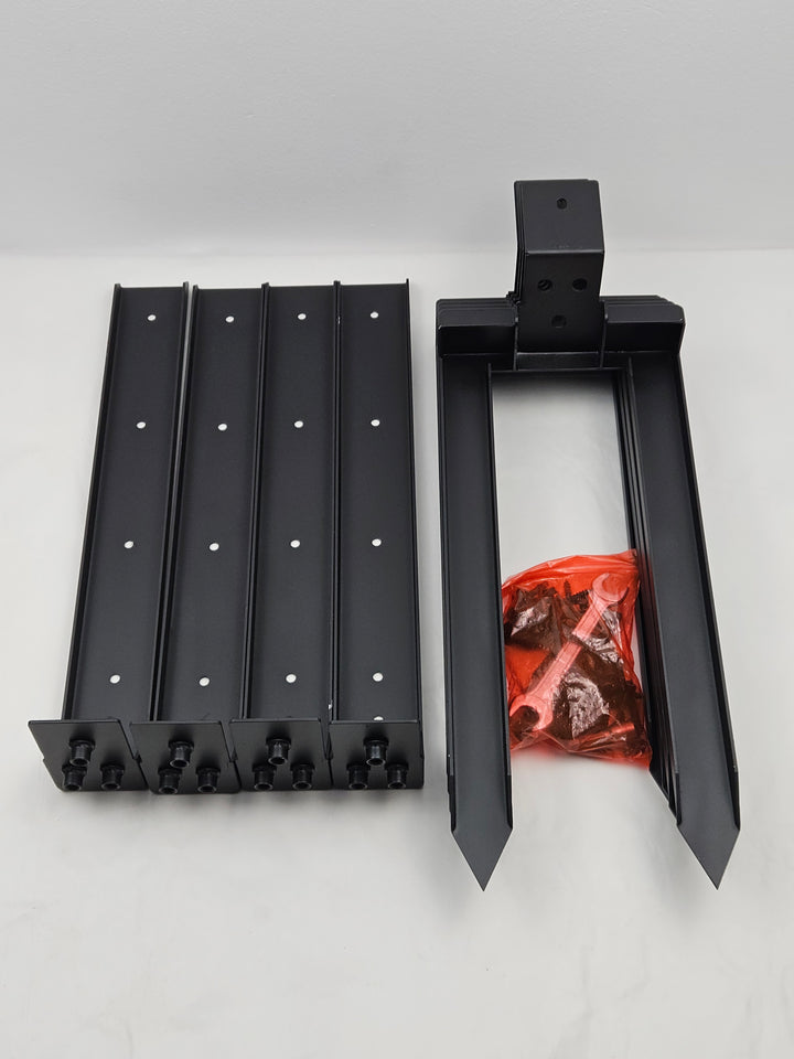 Set 4 țăruși pentru reparare stâlpi de gard, din oțel galvanizat, pentru stâlpi din lemn și metal, cu accesorii montaj