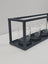 Suport pentru 4 lumânări pastilă, metal și sticlă, 30,5 x 8,8 cm, negru