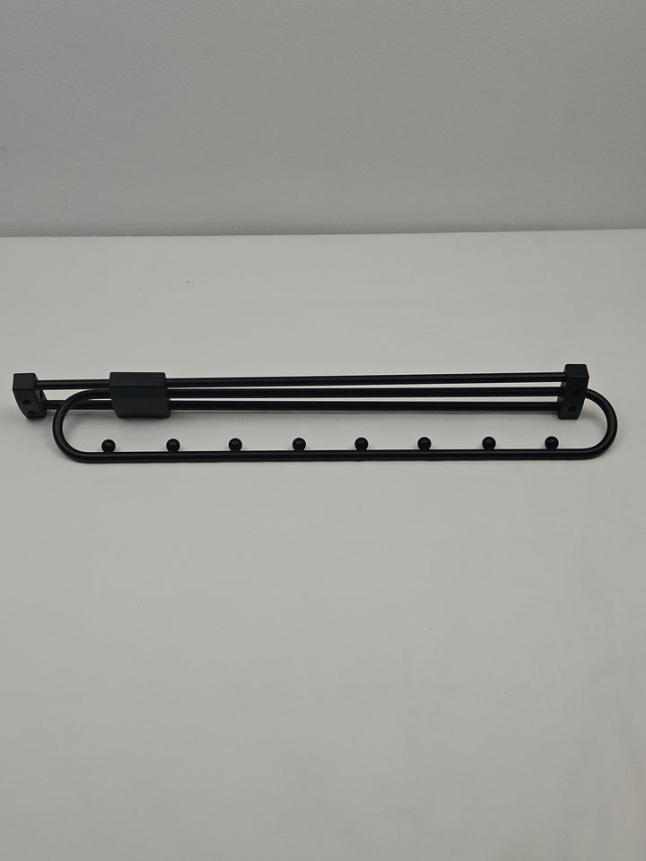 Bară extensibilă pentru haine, telescopică, 40 cm, montaj cu șuruburi, negru