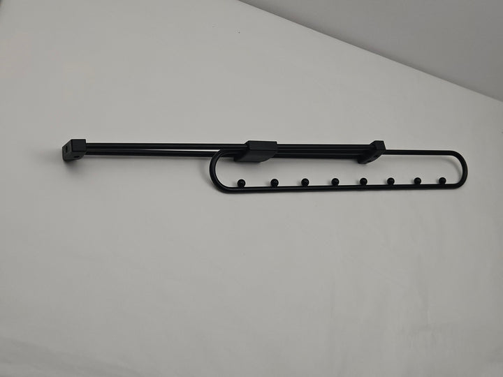 Bară extensibilă pentru haine, telescopică, 40 cm, montaj cu șuruburi, negru