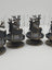 Set 4 suporturi pentru lumânări pastilă, metal și sticlă, model ren, 12 x 8 cm, negru