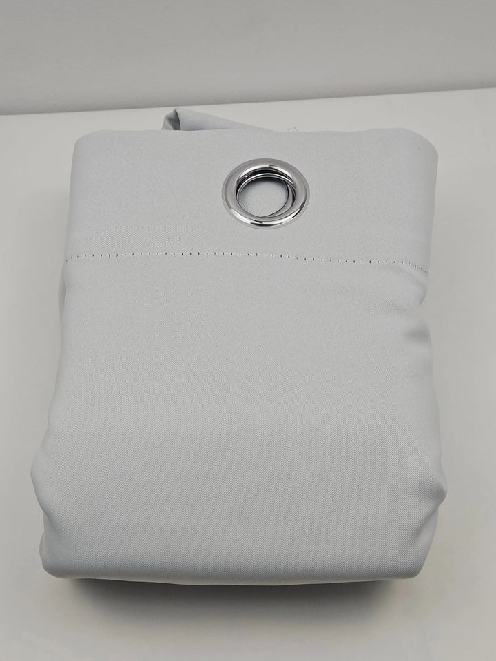 Set 2 draperii opace cu inele, efect de întunecare, protecție termică, 140 x 225 cm, gri alb