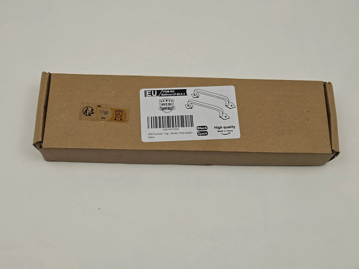 Set 2 mânere pentru ușă glisantă din fontă, 28 cm, distanță între găuri 24 cm, finisaj lăcuit, gri