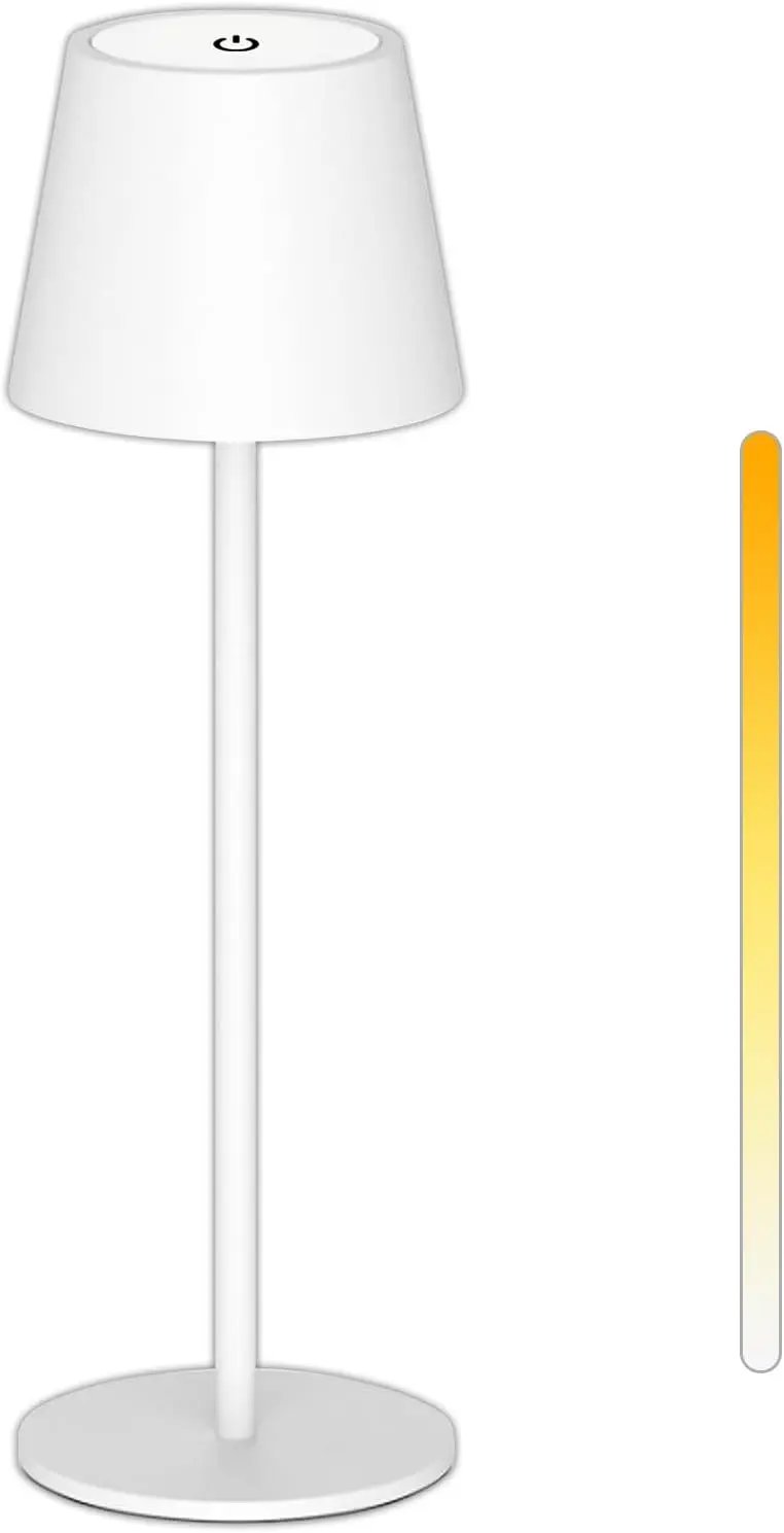 Lampă de masă LED reîncărcabilă, 200 lm, 3 temperaturi de culoare 3000K/4000K/5000K, reglabilă tactil, IP44