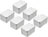 Set 6 cutii metalice cu capac, 107 x 70 x 60 mm, tabla cositorita, argintiu