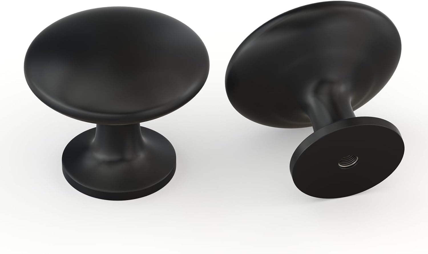 Set 20 butoni mobilier rotunzi, aliaj de zinc, 28 mm, cu șuruburi montaj incluse, negru