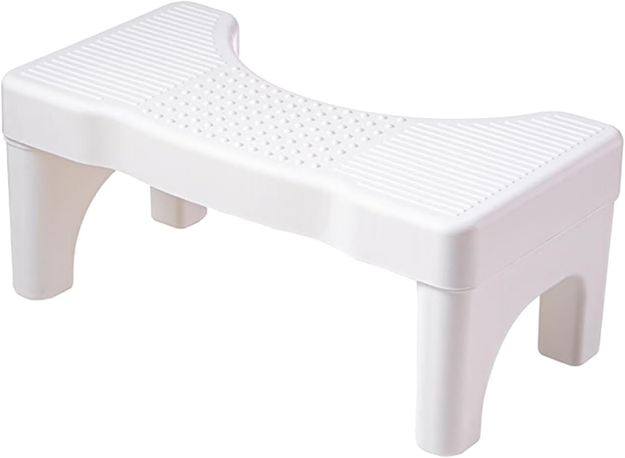 Taburet pentru toaleta, ABS, 40 x 21 x 17 cm, antiderapant, alb