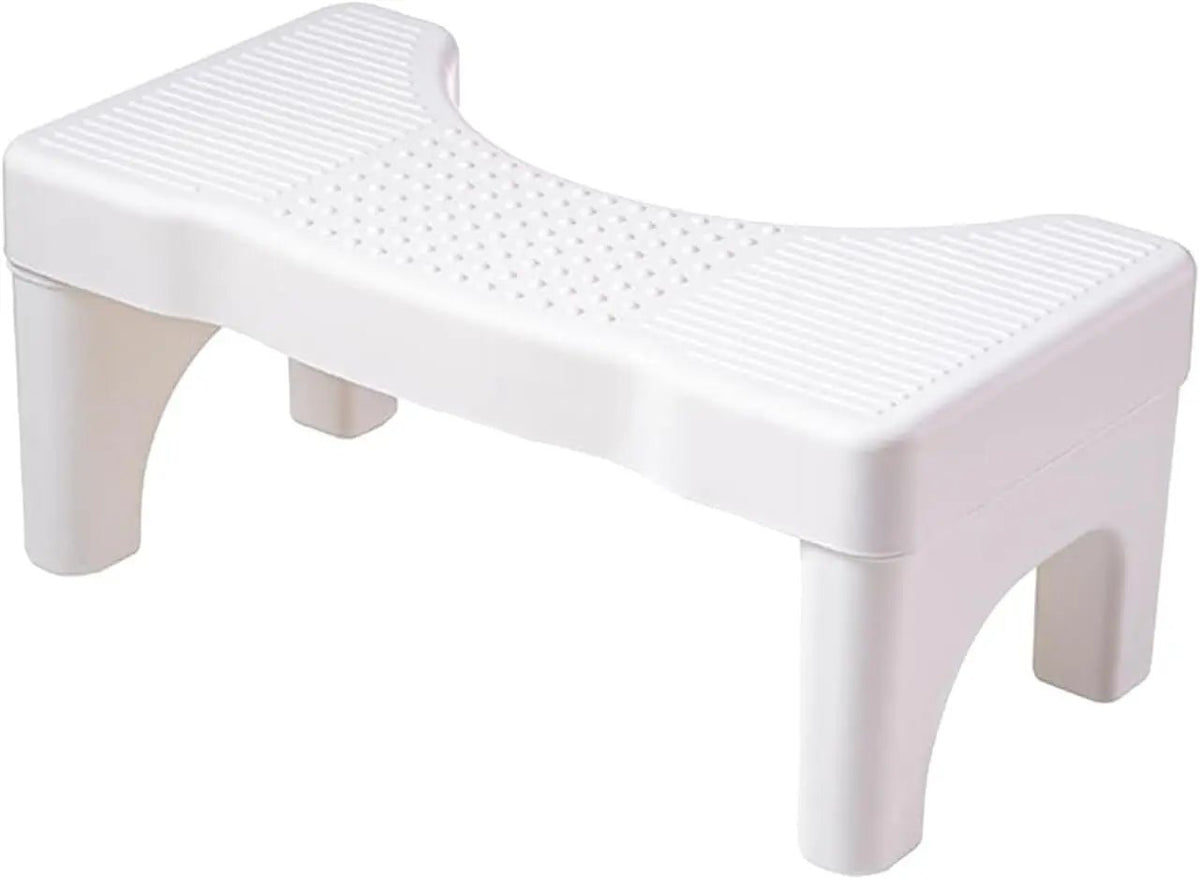 Taburet pentru toaleta, ABS, 40 x 21 x 17 cm, antiderapant, alb