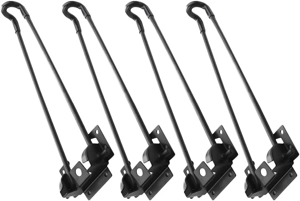 Set 4 picioare metalice pliabile pentru masa, 18 cm, negre