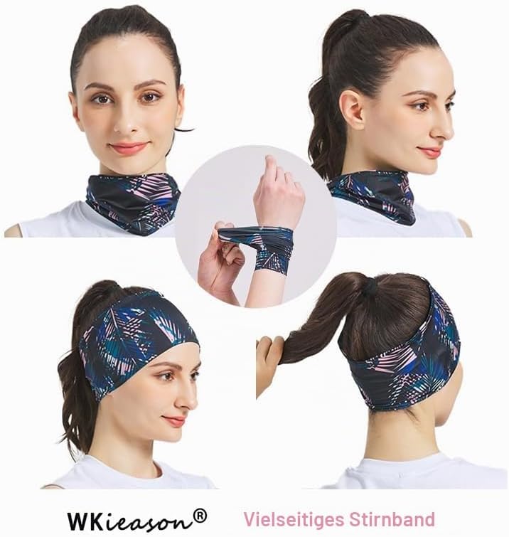 WK IEASON 2 Stück Sport-Stirnband für Männer und Frauen, elastisches, breites Stirnband für Laufen, Radfahren, Yoga, dominieren Sie Ihren Wettbewerb - Leistung Stretch & Feuchtigkeitstransport