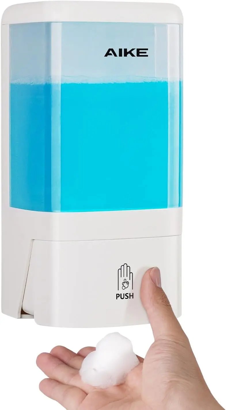 Dozator sapun spuma 1200 ml, ABS, montaj pe perete, buton manual si fereastra transparent
