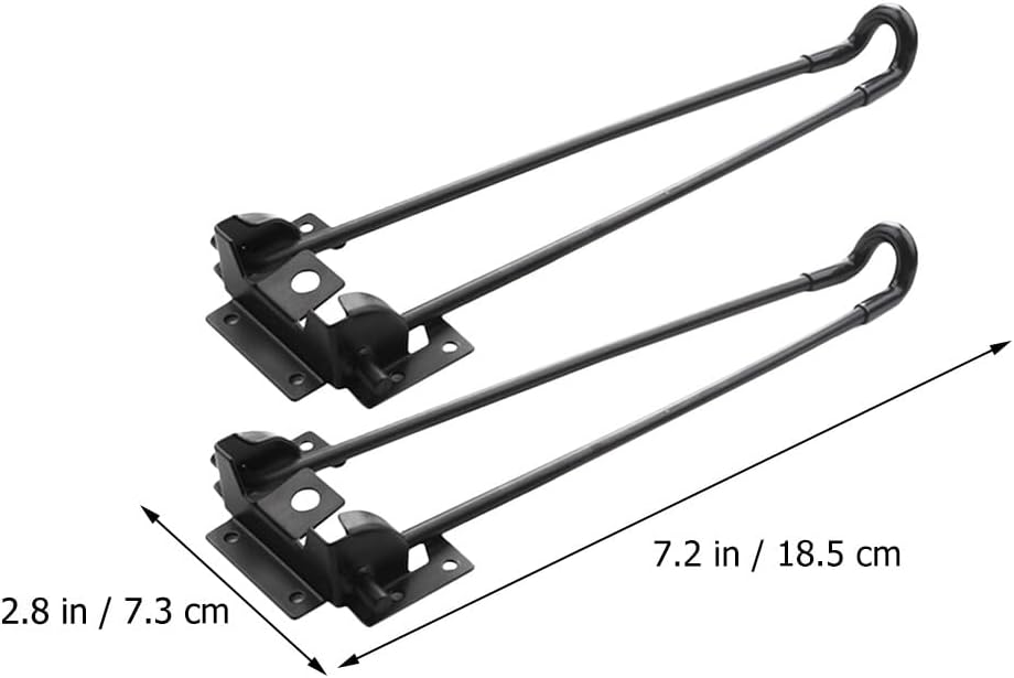 Set 4 picioare metalice pliabile pentru masa, 18 cm, negre