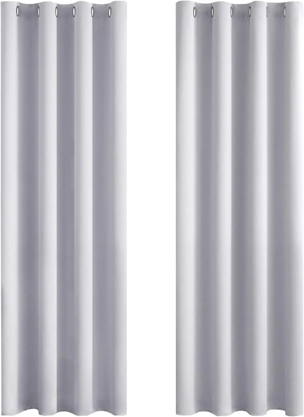 Set 2 draperii opace cu inele, efect de întunecare, protecție termică, 140 x 225 cm, gri alb