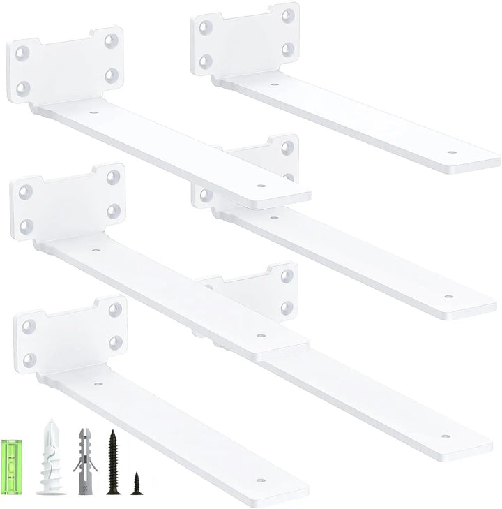 Set 6 console pentru raft, 25 cm, capacitate 75 kg, montaj ascuns, alb
