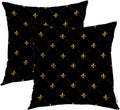 Set 2 fețe de pernă decorative, 55 x 55 cm, fermoar ascuns, negru
