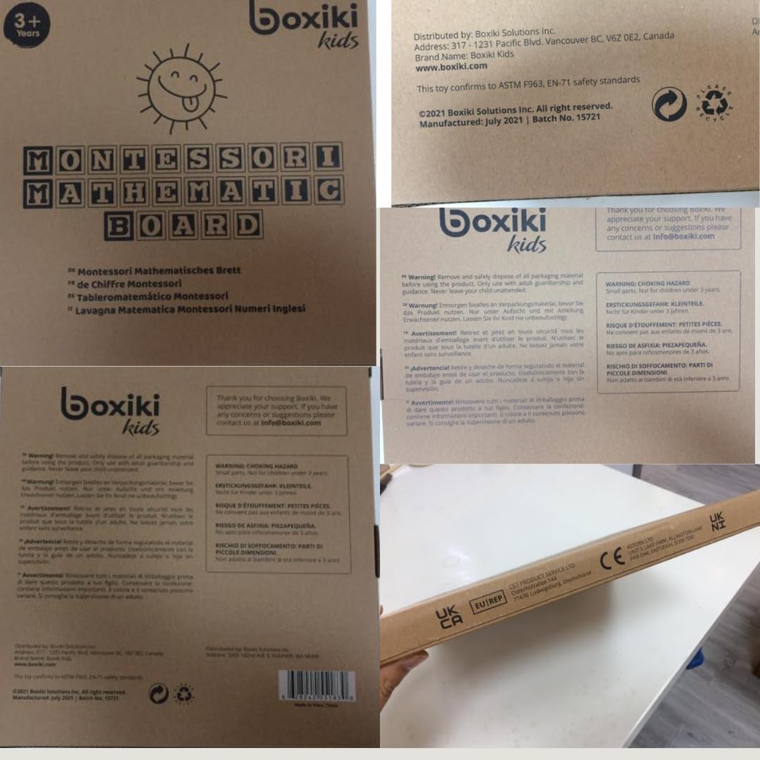 Puzzle din lemn cu numere si simboluri matematice, joc educativ Montessori, Engleza