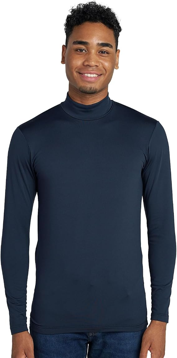 Bluză termică pentru bărbați LAPASA, guler înalt, mânecă lungă, Thermoflux 200, albastru marin, XL