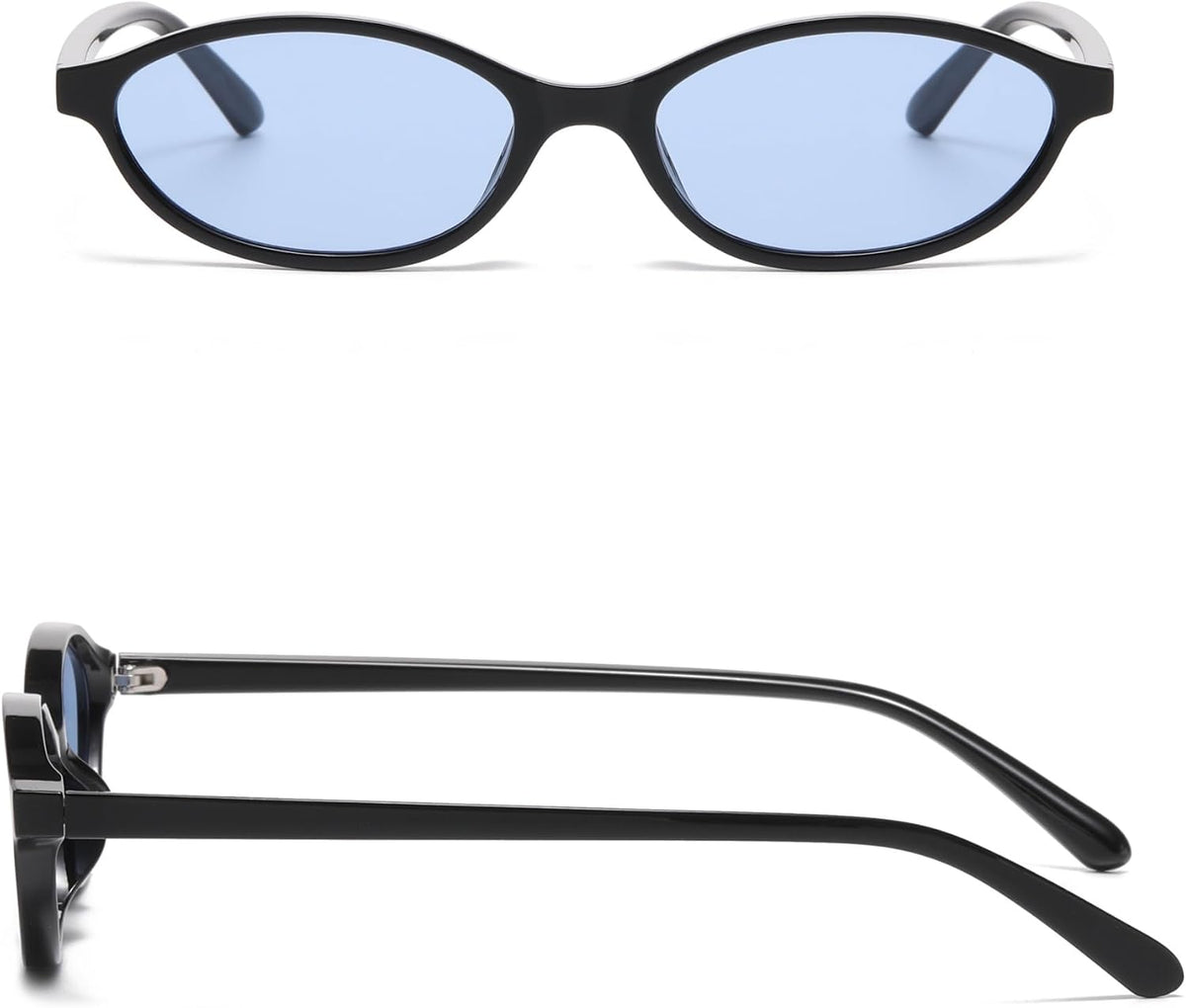 Retro Oval Rectangular Sunglasses for Men and Women, Classic Vintage Glasses, UV400 Protection, Green/Pink+Black/Blue