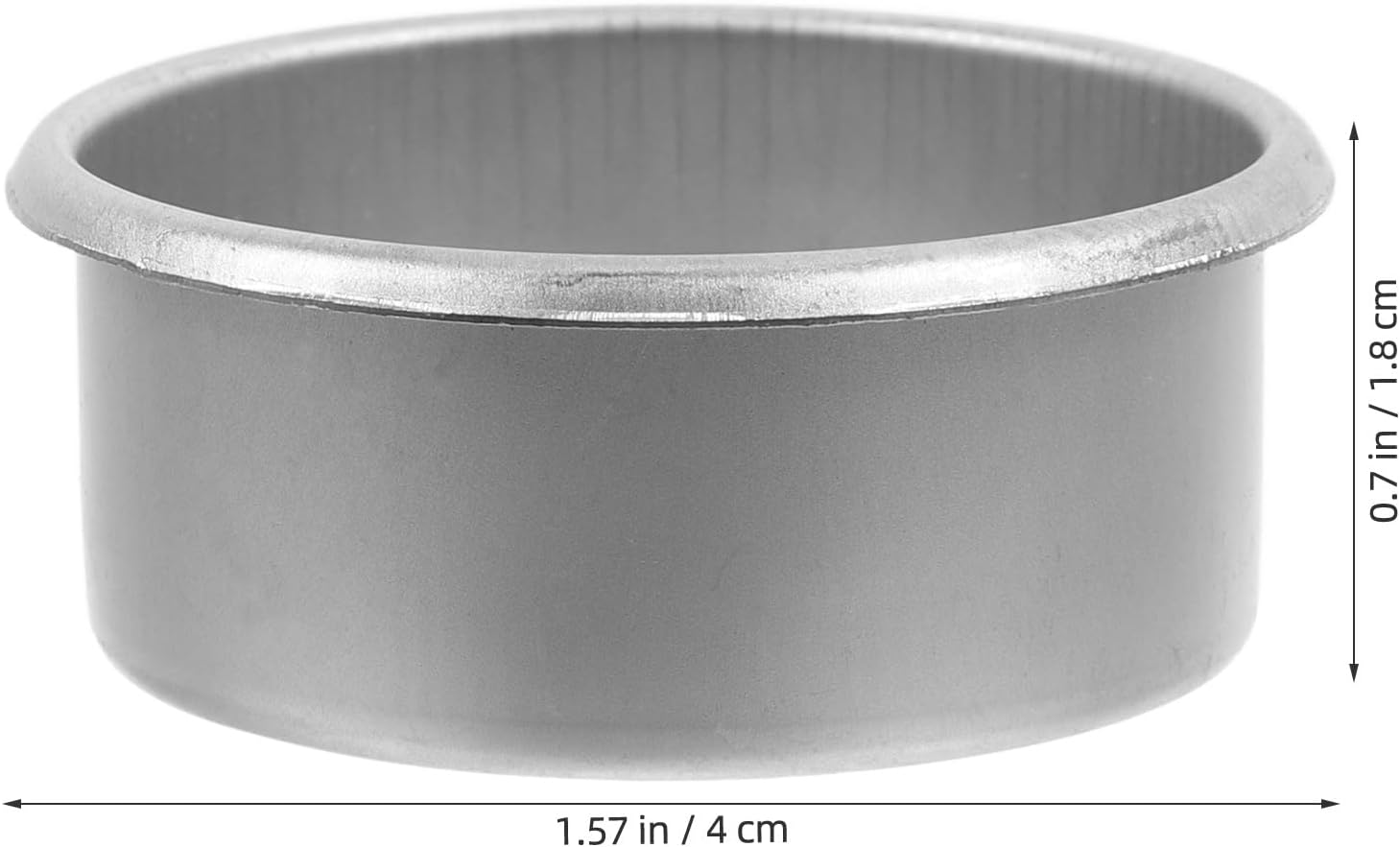 Set 20 suporturi metalice pentru lumânări pastilă, rotunde, model striat, reutilizabile, argintii