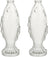 Set 2 vaze decorative din sticlă, formă de pește, cu dop din plută, 26 x 10 cm, transparente