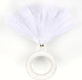 Set 6 fire de iarbă de pampas artificială, 45 cm, maleabile, alb
