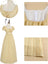 Rochie cosplay de epocă CR ROLECOS, talie înaltă, croială evazată, șampanie, XL