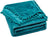 Pătură din fleece cu ciucuri, 170 x 210 cm, verde marin
