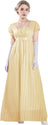 Rochie cosplay de epocă CR ROLECOS, talie înaltă, croială evazată, șampanie, XL